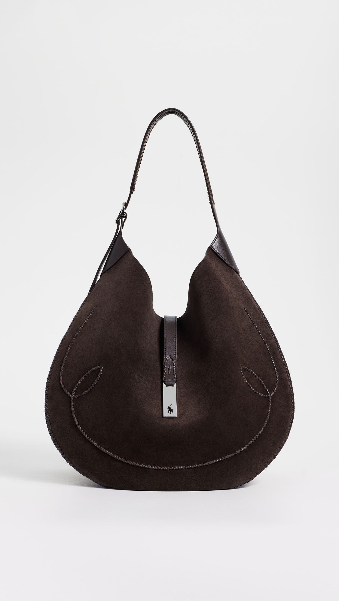 Polo Ralph Lauren Suede Whip Stich Polo ID Medium Shoulder Bag