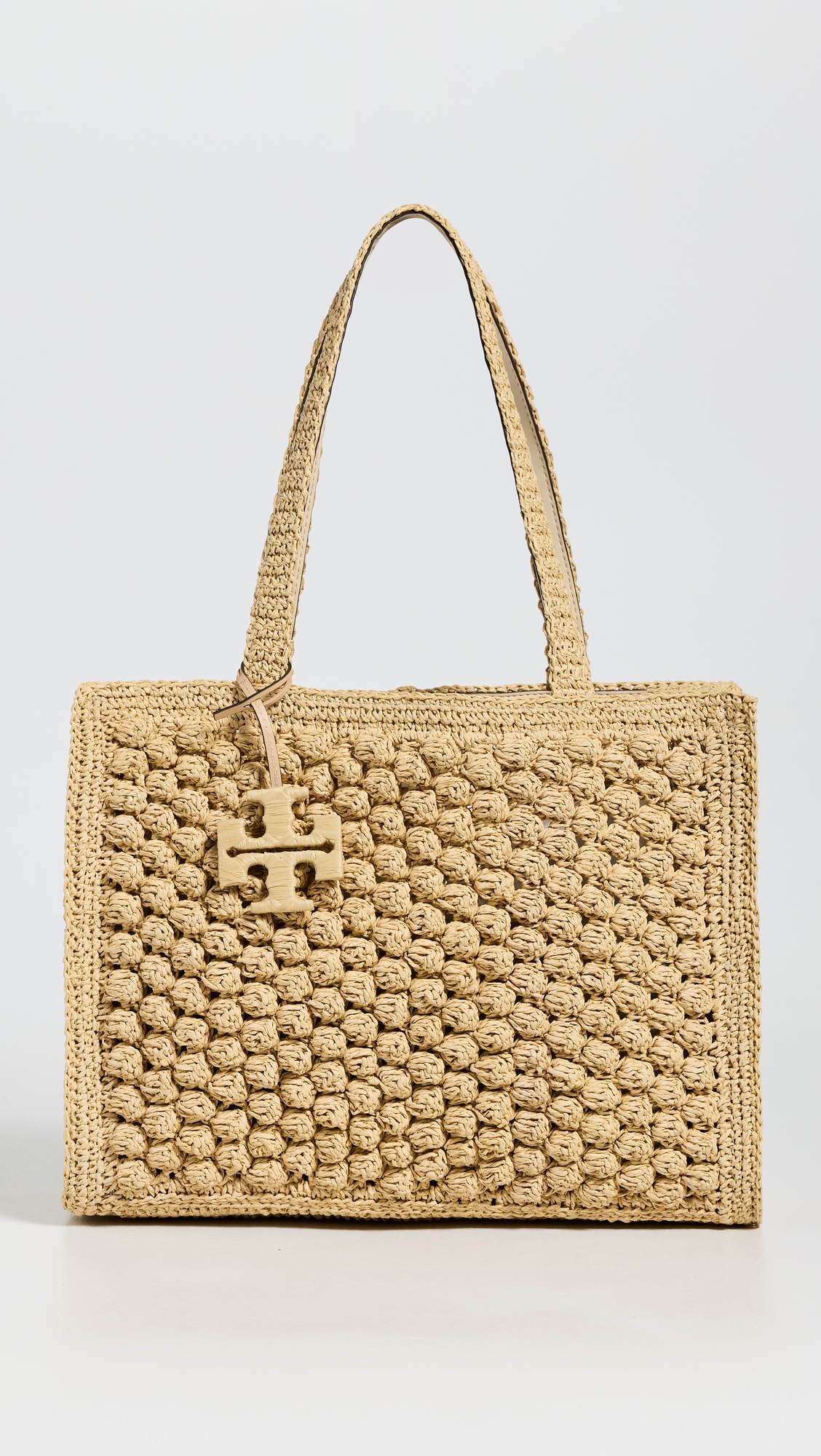 Tory Burch Ella Hand Crochet Popcorn Stitch Small Tote Bag