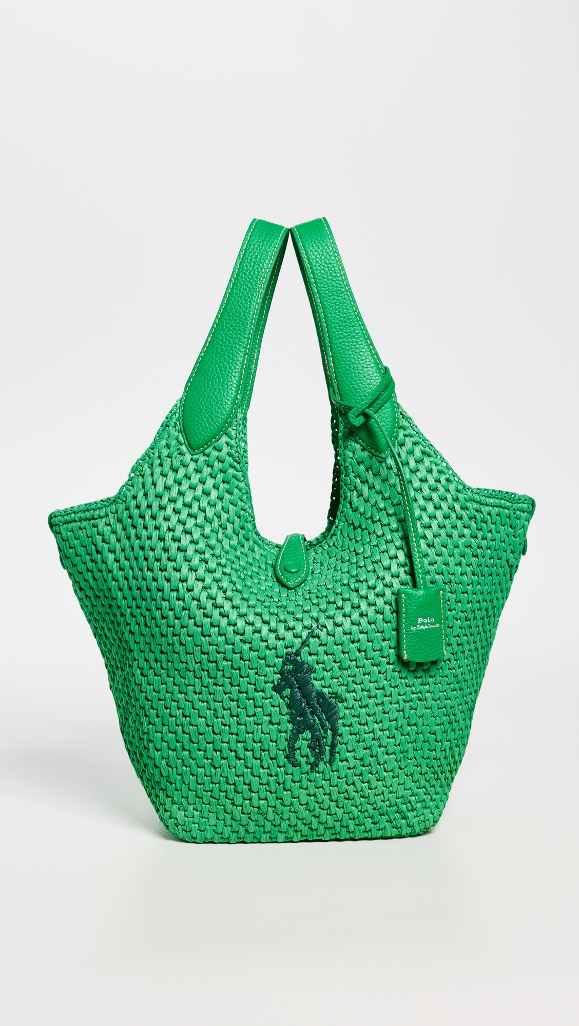 Polo Ralph Lauren Raffia Leather Medium Tote