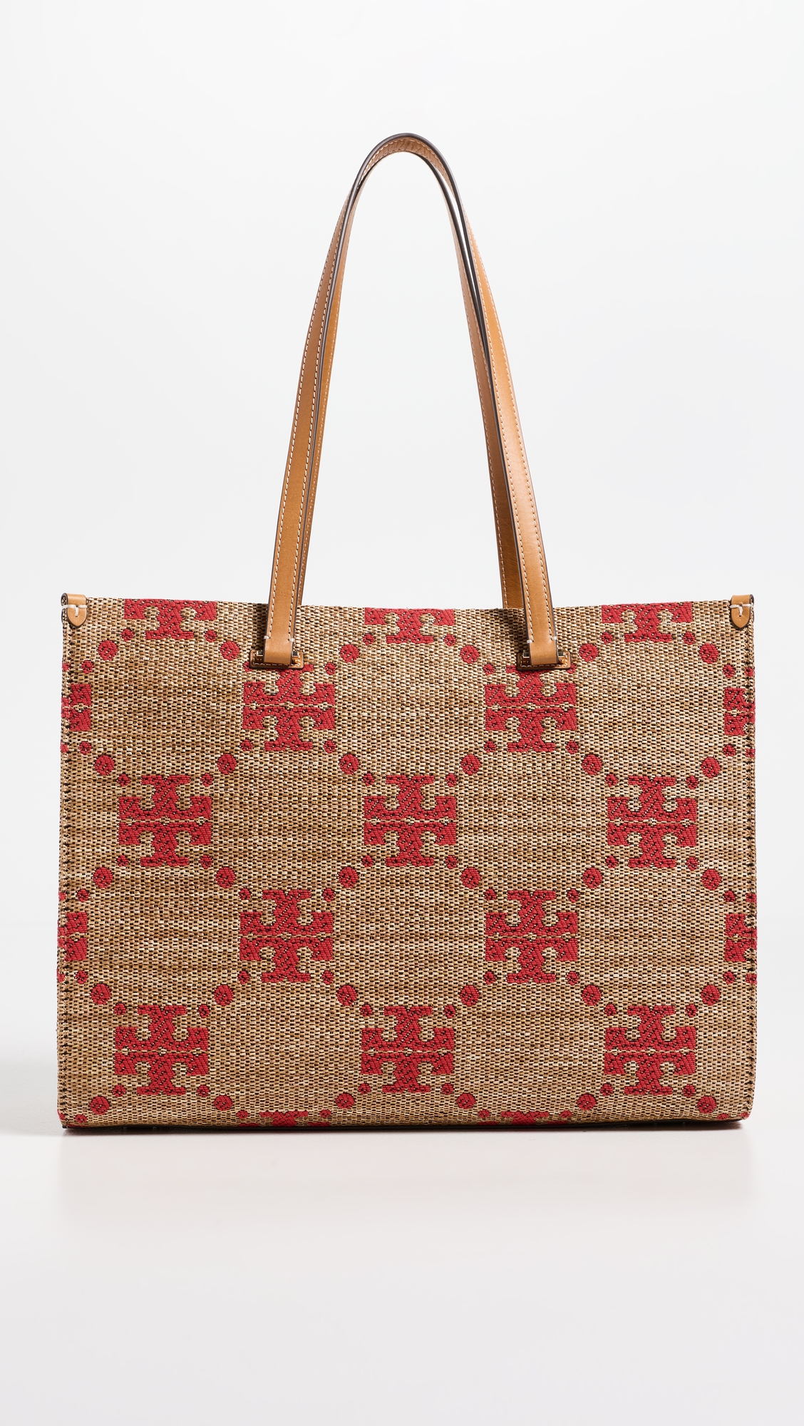 Tory Burch T Monogram Straw Tote