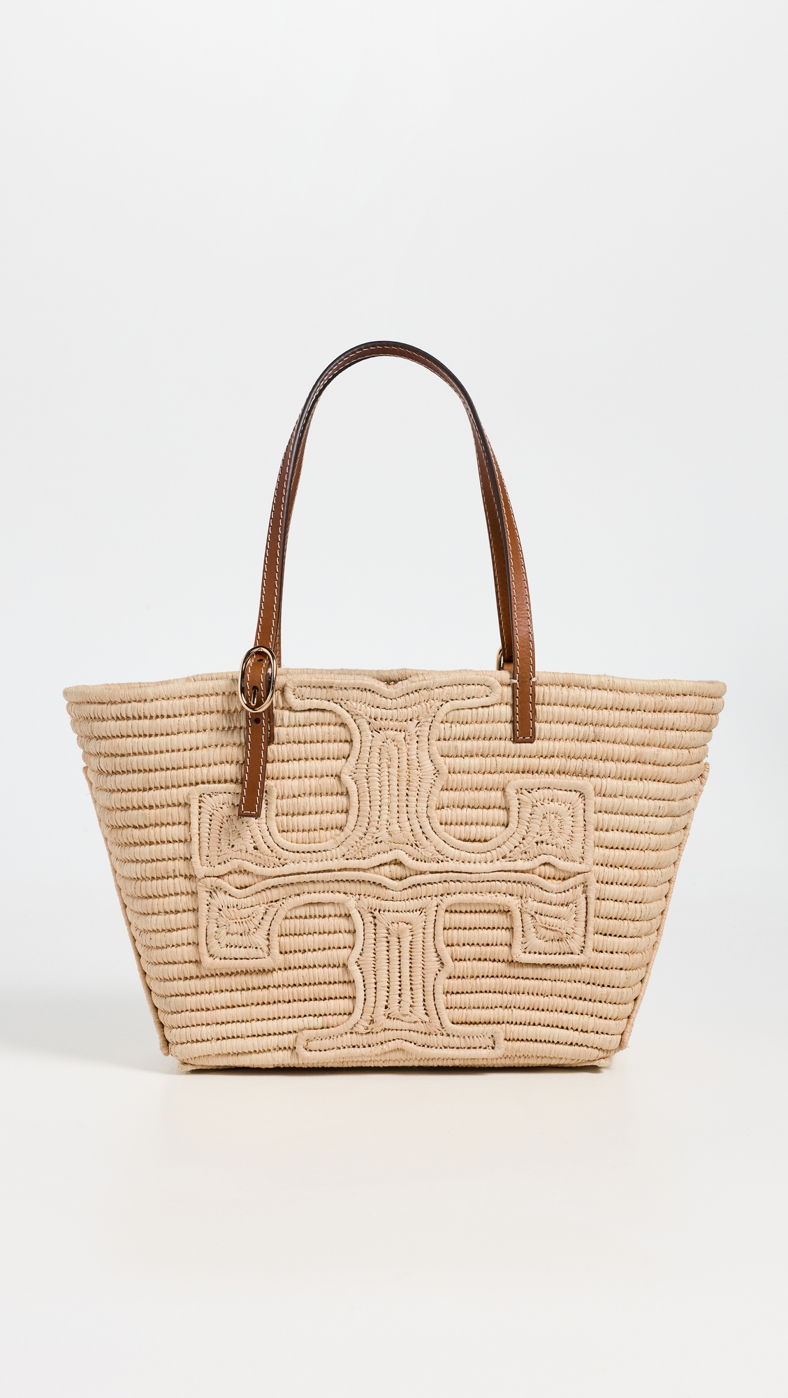 حقيبة توت صغيرة Ella Structured Straw Tote