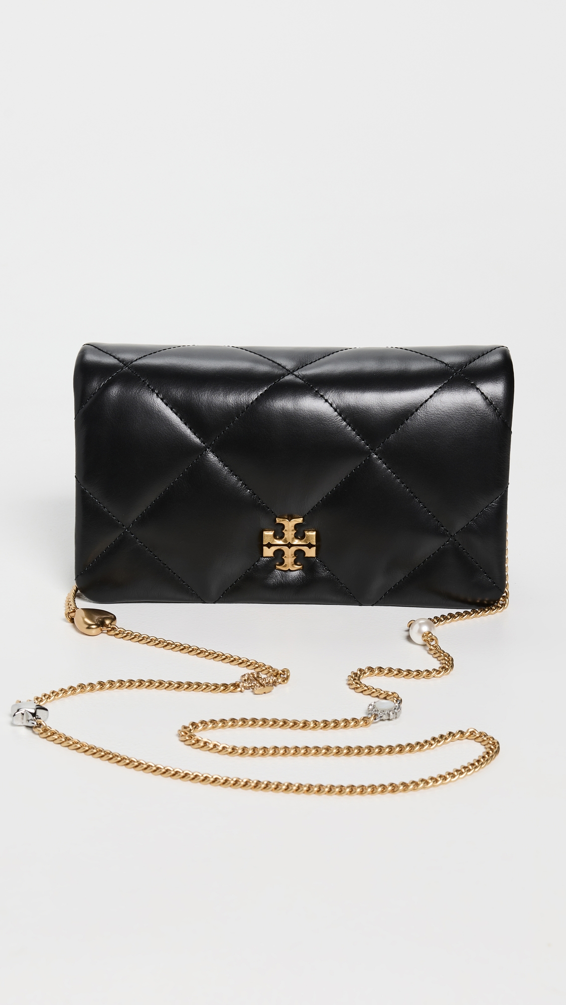Tory Burch Kira Diamond Quilt Charm Chain Wallet