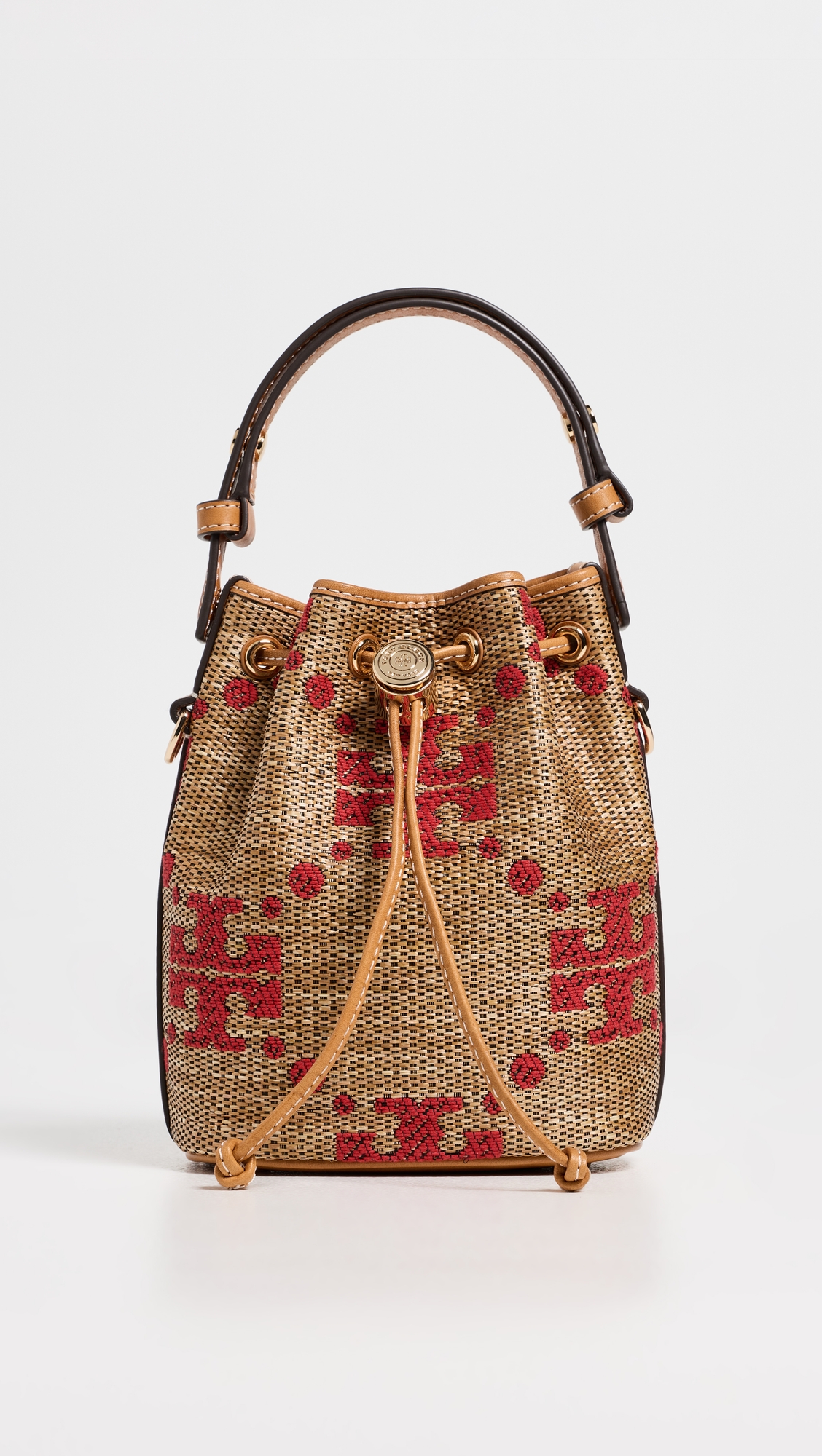 حقيبة دلو صغيرة T Monogram Straw
