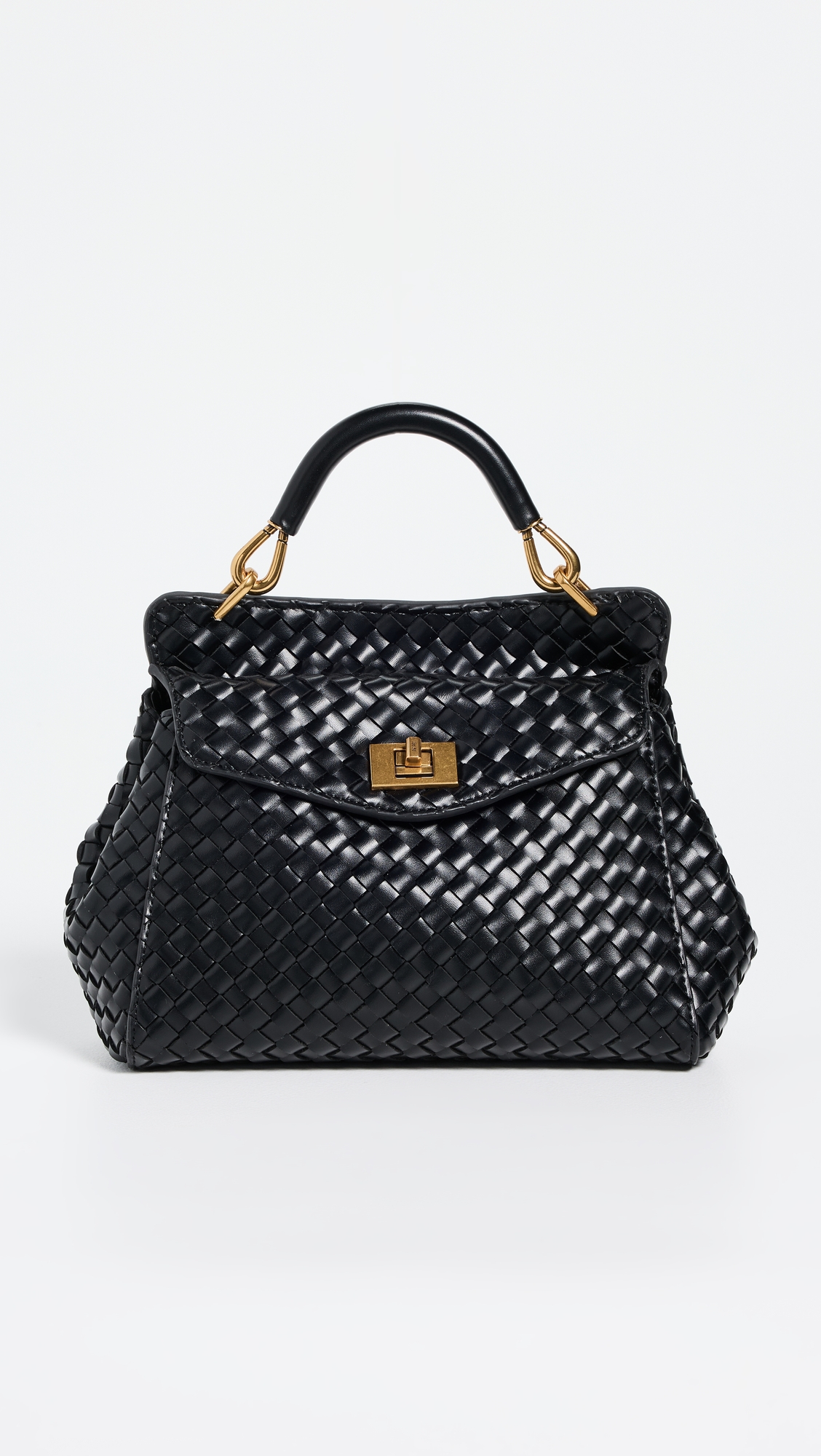 JW PEI Lucia Classic Top Handle Faux Leather Woven Bag