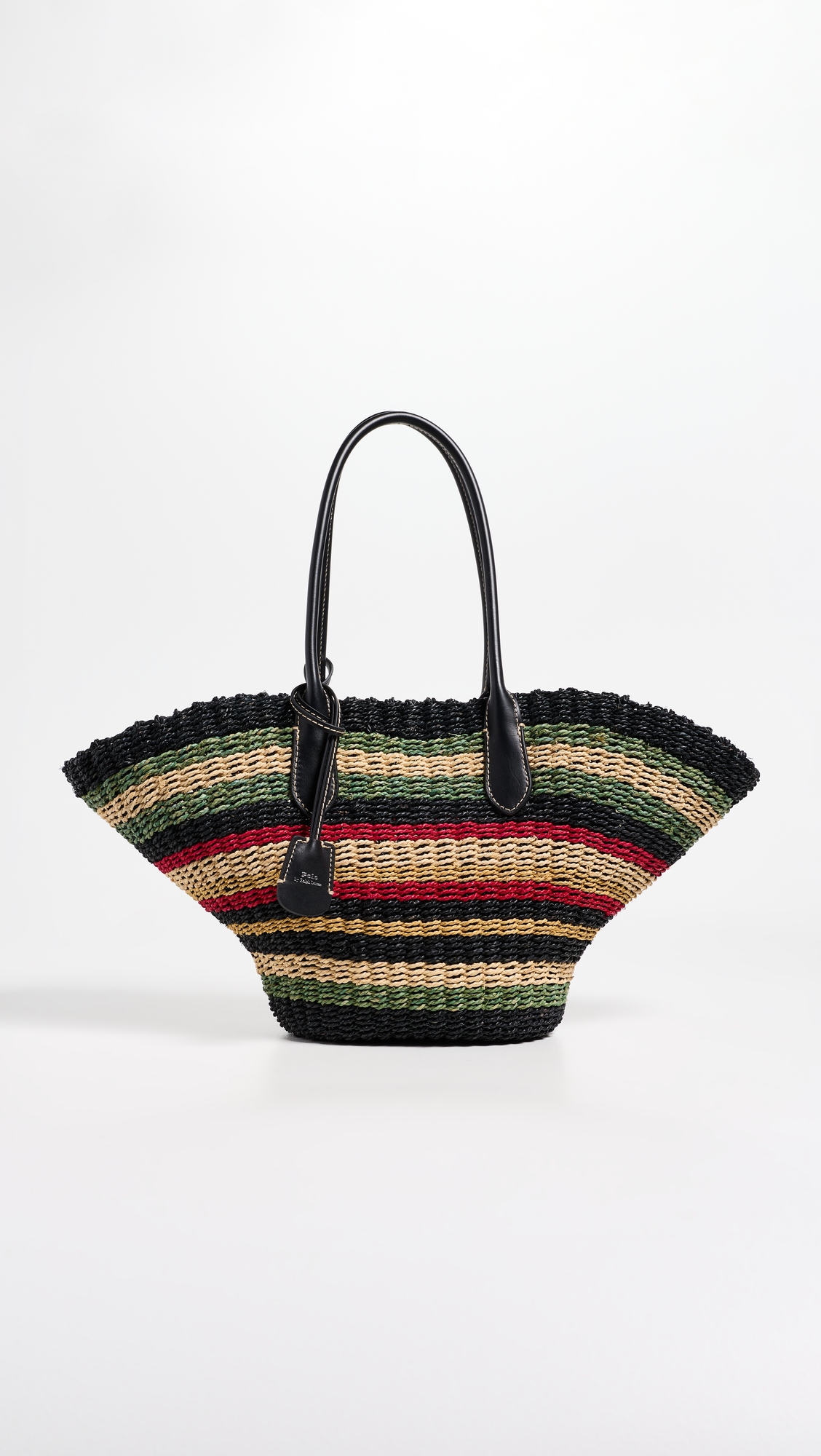 Polo Ralph Lauren Bellport Stripe Raffia Basket Tote Bag