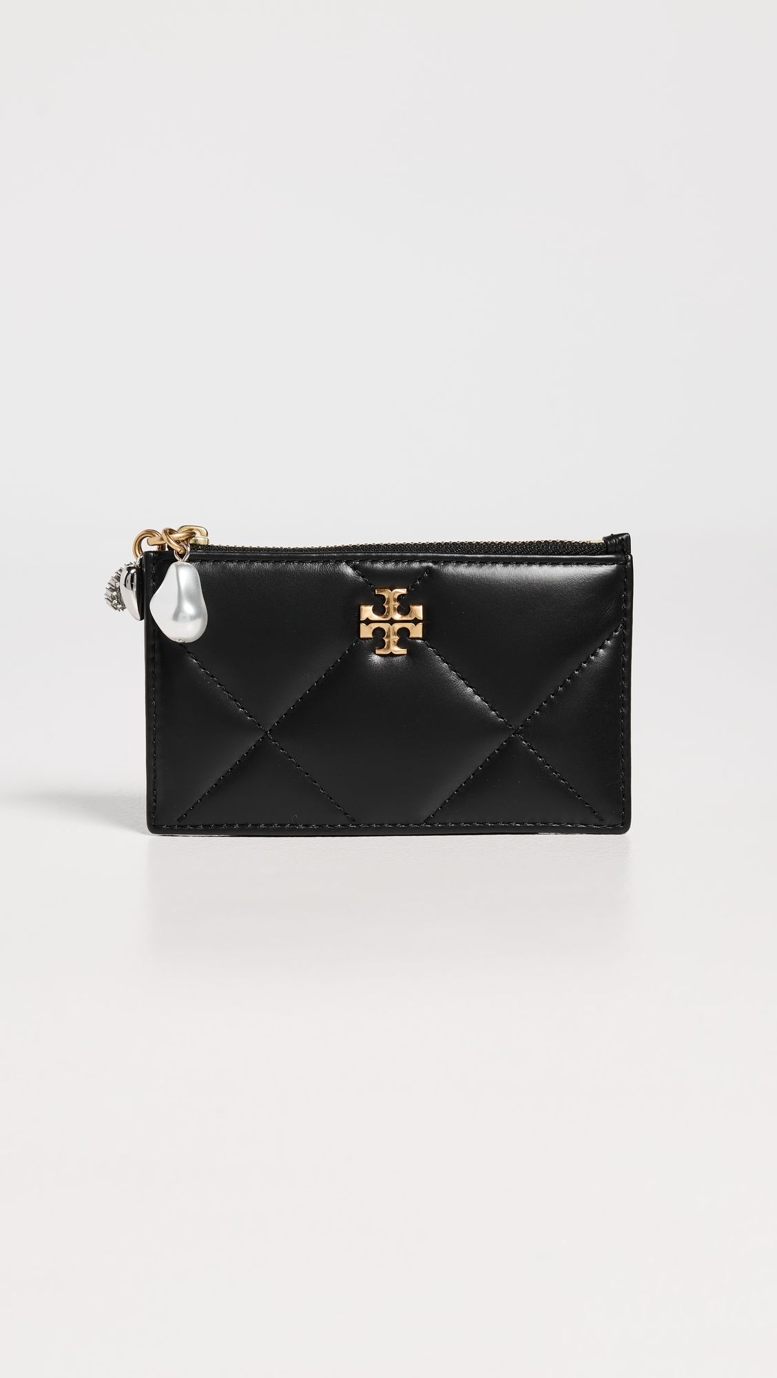 Tory Burch Kira Diamond Quilt Charm Zip Card Case